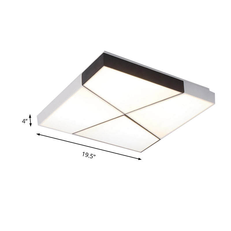 LED Squared Ceiling Mount Light Contemporary White Acrylic Flushmount Lighting for Bedroom