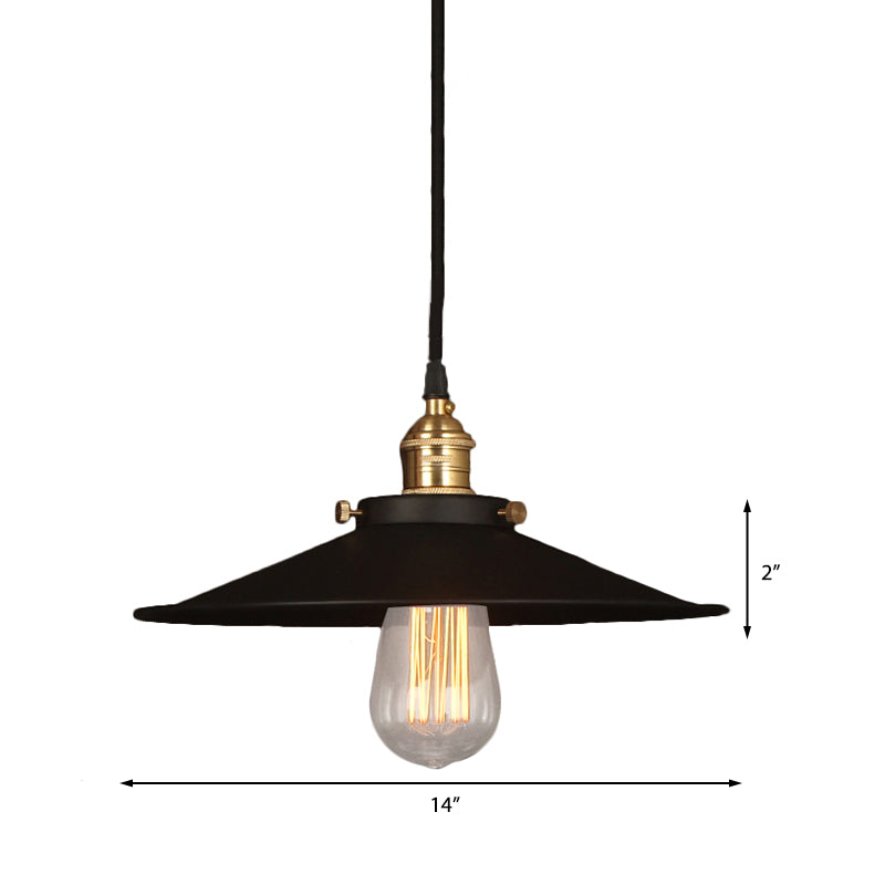 Metal Conic Ceiling Pendant Industrial Style 1 Light Dining Table Ceiling Light Fixture in Brass/Weathered Brass