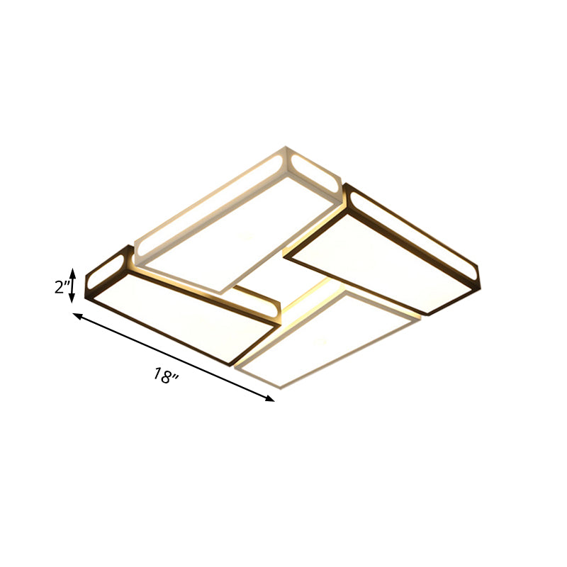 Lámpara de techo LED contemporáneo con sombra acrílica Color blanco al cuadrado de la luz colgante de luz en caliente/luz blanca, 18 "/23,5" Dia