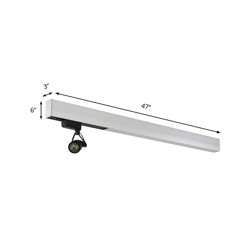 White Rectangular Pendant Light Minimalist Metal 1 Light Office Spot Lighting with Swivel Joint