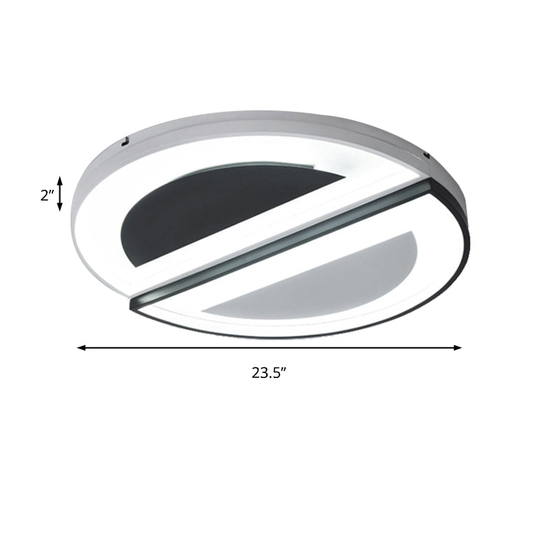 Acryl afgeronde inbouwlamp modern stijlvol 18"/23,5" brede LED-plafondverlichting in wit, warm/wit licht