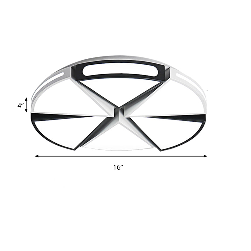 Driehoek inbouwlamp met ronde kap Minimalisme Acryl warm/wit licht LED woonkamer inbouw hanglamp in zwart/wit, 16"/19,5"/23,5" W