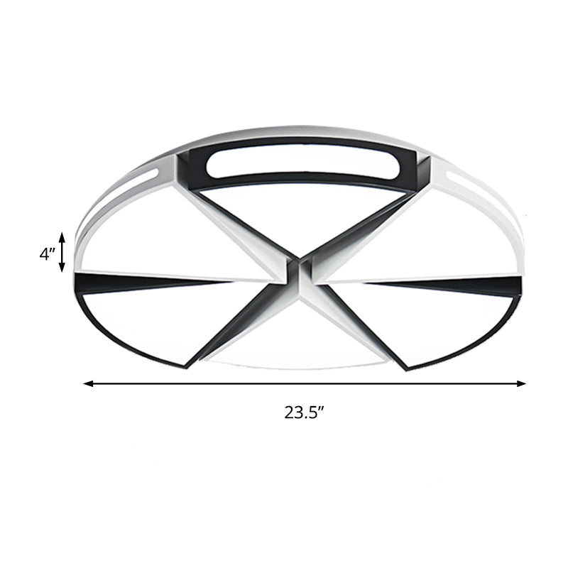 Driehoek inbouwlamp met ronde kap Minimalisme Acryl warm/wit licht LED woonkamer inbouw hanglamp in zwart/wit, 16"/19,5"/23,5" W