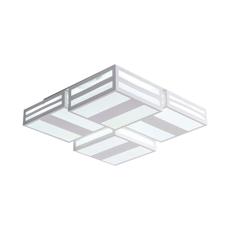 Zeitgenössische quadratische Deckenlampe Acryl warm/weiß Beleuchtung LED-Schlafzimmer Deckenleuchte mit Stripe Muster in Schwarz/Weiß