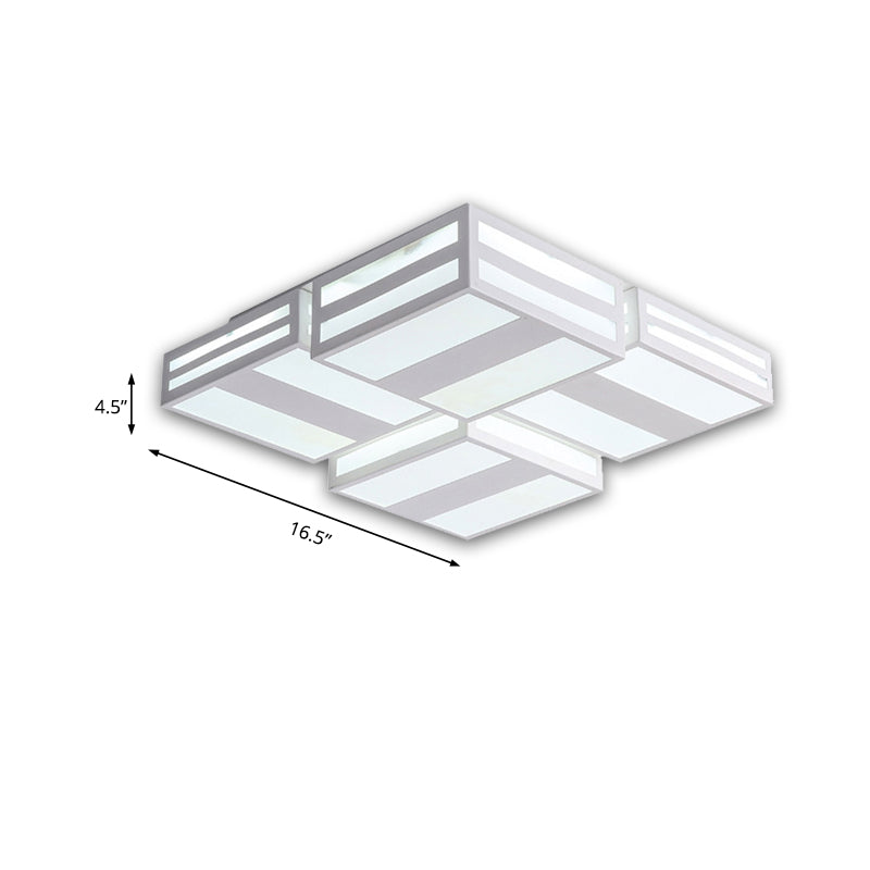 Hedendaagse vierkante plafond lamp acryl warm/witte verlichting LED slaapkamer plafond gemonteerd Licht met Stripe patroon in zwart/wit