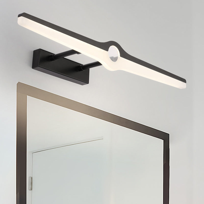 Luz de montaje de pared lineal Modern de aluminio y acrílico LED de tocador negro/blanco LED, Dia de 16 "/29"