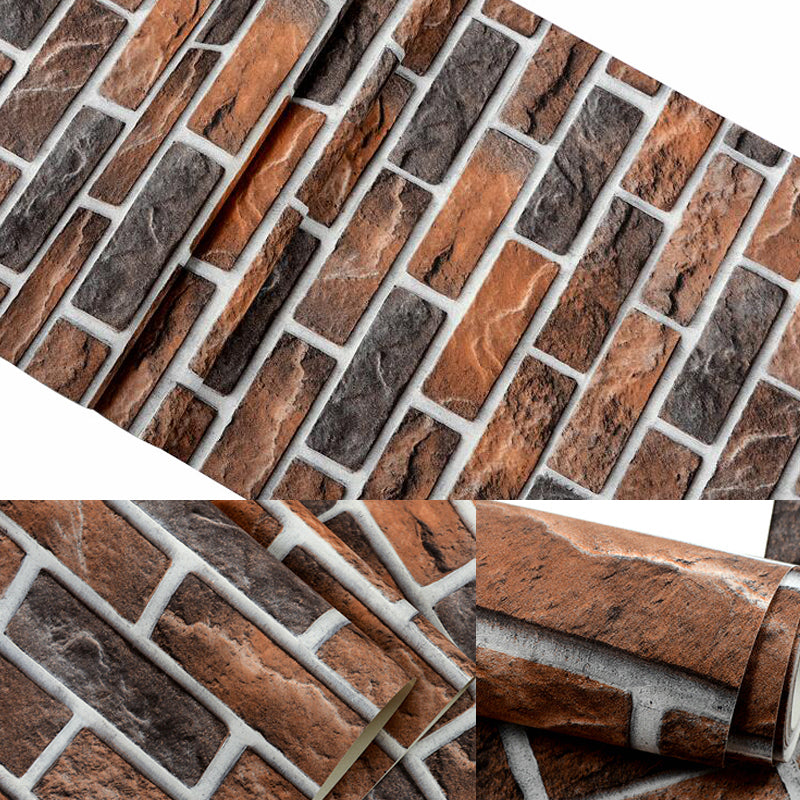 Neat Faux Brick Wallpaper Roll for Living Room Construction Wall Art, 33' L x 20.5" W