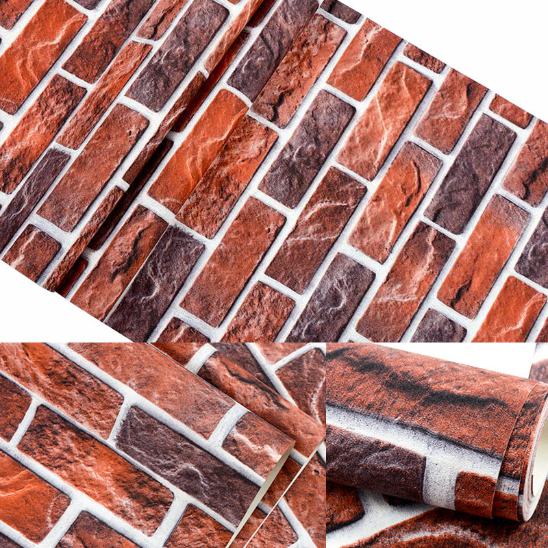 Neat Faux Brick Wallpaper Roll for Living Room Construction Wall Art, 33' L x 20.5" W