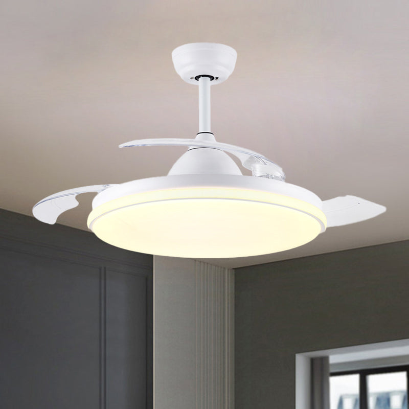 36 "" de large circulaire circulaire semi-luxueux Light Contemporain blanc / noir / or Éclairage de ventilateur à LED à LED à 3 lames pour le salon