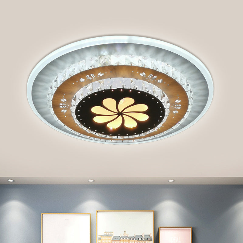 Crystal White Flush Mount Lamp Gardenia/Loving Heart/Windmill LED Contemporary Flush Ceiling Light for Bedroom