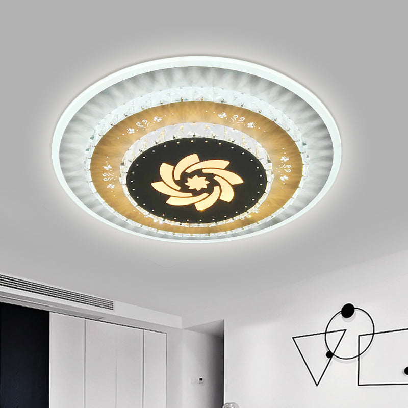 Lámpara de montaje de montura de cristal blanco Gardenia/corazón amoroso/Moldista de viento LED contemporáne