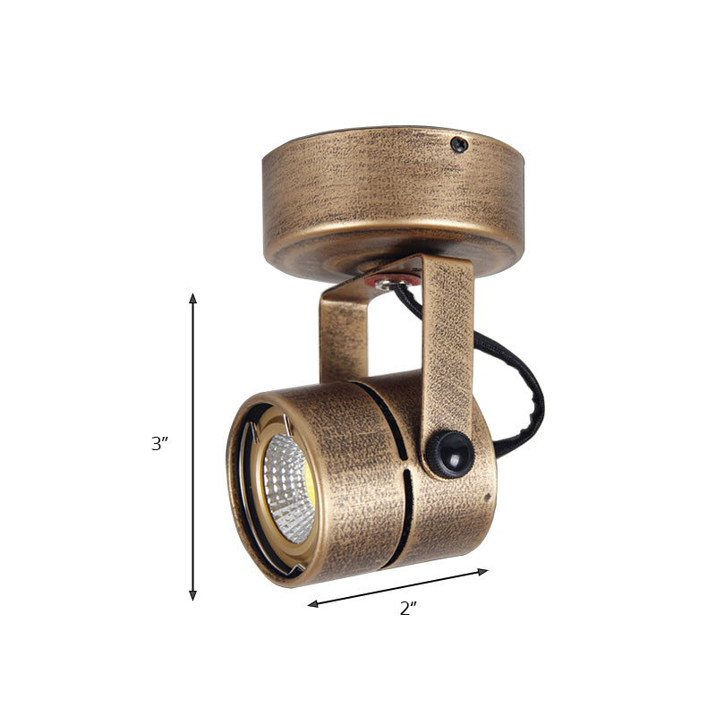 Cilindro de latón/Luz de montaje de semiflush cuadrado LED de estilo antiguo LED de metal LED de techo ajustable, 3 "/5" W