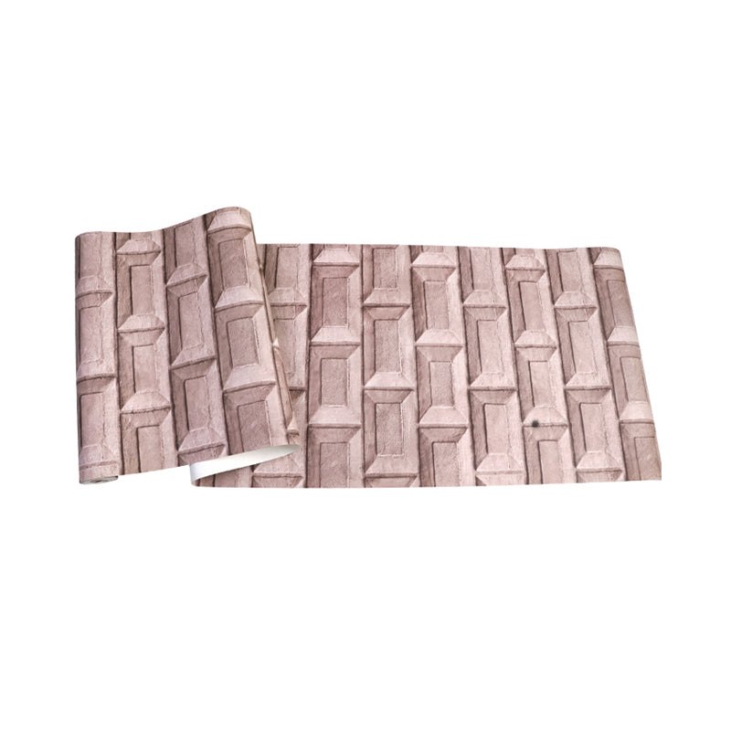 Vinyl Unpasted Wallpaper Roll Steampunk Faux Embossed Brick Look Wall Covering for Store