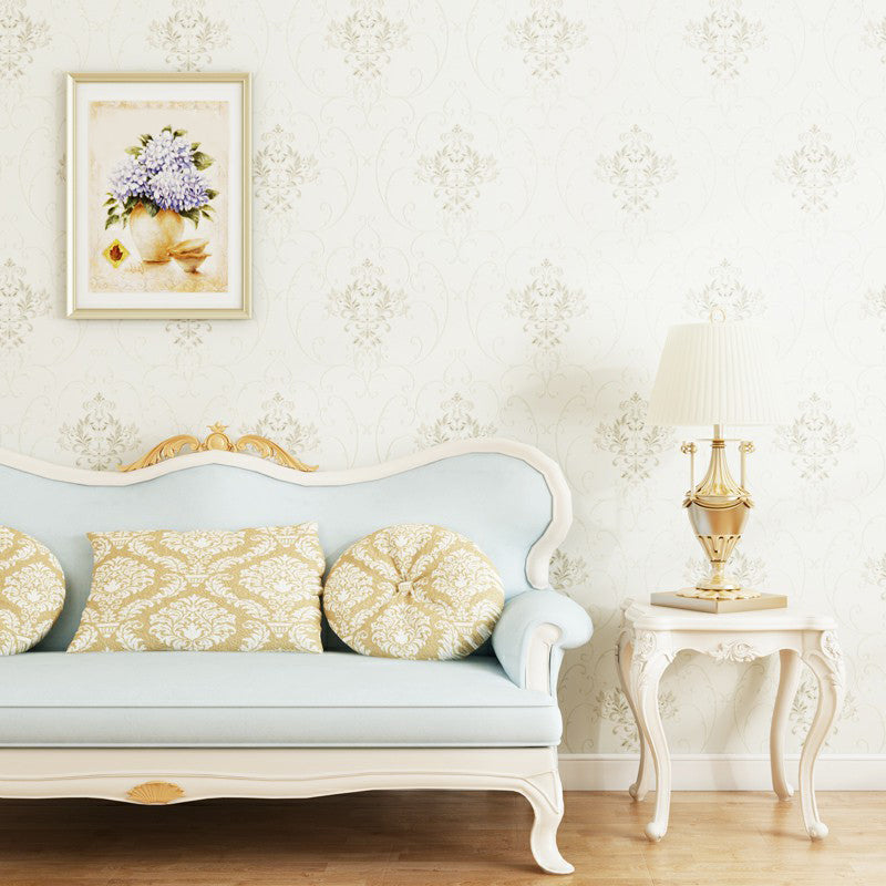 Soft Color Floral Printed Wallpaper Moisture Resistant Wall Decor for Living Room