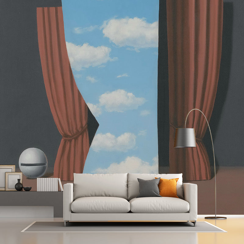 Evoking Gioconda Wallpaper Murals for Bedroom Magritte Artwork Wall Decor, Custom Made