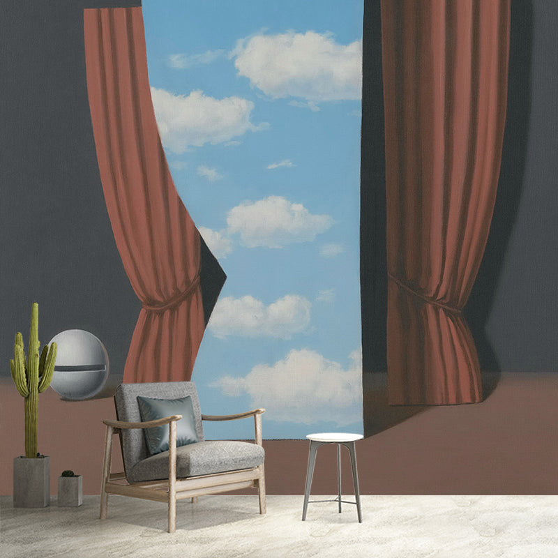 Evoking Gioconda Wallpaper Murals for Bedroom Magritte Artwork Wall Decor, Custom Made