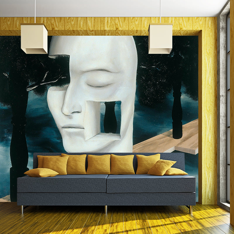 Rene Magritte Head Drawing Murals Surreal Water-Proof Home Gallery Wall Art, Made to Measure