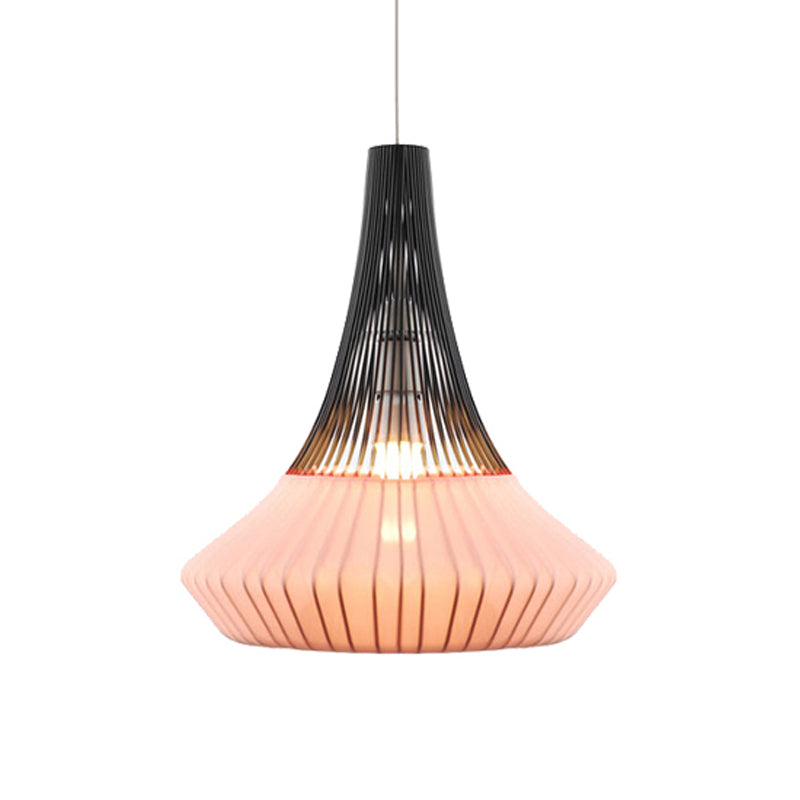 Cone Shade Pendant Light Modern Style Fabric 1 clair noir / rose / bleu Lumière suspendue pour le salon