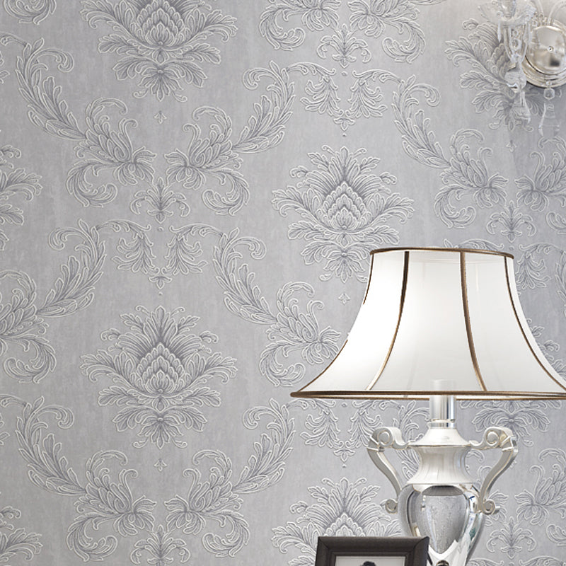 Light Color Damask Wallpaper Flower Pattern Rustic Waterproof Wall Covering for Home