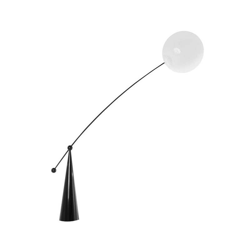 Lampada in piedi frizzante in stile Nordico vetro trasparente in vetro nero a 1 luci di lettura del pavimento di lettura con design della corda da pesca