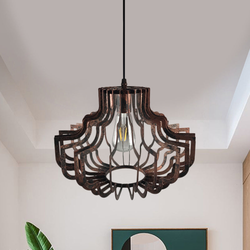 1 luce geometrica di sospensione geometrica regolabile in stile vintage in ottone/ruggine il soffitto appeso al soffitto