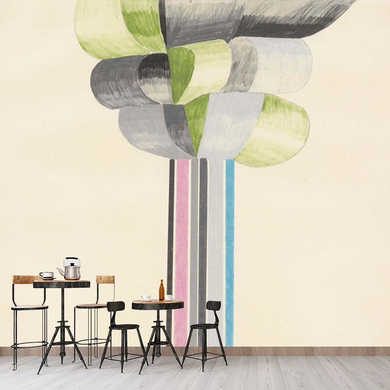 Illustration Ribbon Wall Murals Custom Size Wall Art for Living Room, Made to Measure