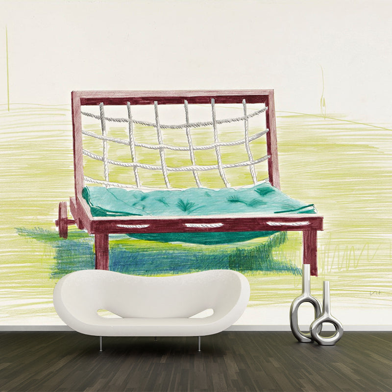 Cozy Lounge Chair Painting Murals for Living Room Hockney Artworks Wall Decor, Custom Print