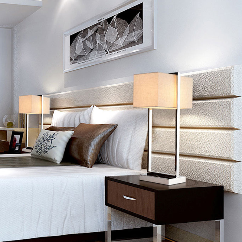 Libro rettangolare a led Light Modernism Modernism Fabric Lighting in beige per camera da letto