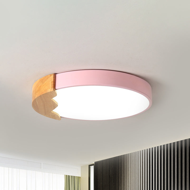 Circle Close to Lampada da soffitto Macaroon Metallo LED Rosa Montaggio ad incasso Illuminazione in luce calda/bianca, 12"/16"/19,5" W