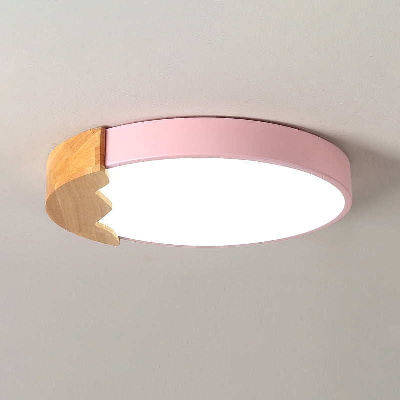 Circle Close to Lampada da soffitto Macaroon Metallo LED Rosa Montaggio ad incasso Illuminazione in luce calda/bianca, 12"/16"/19,5" W