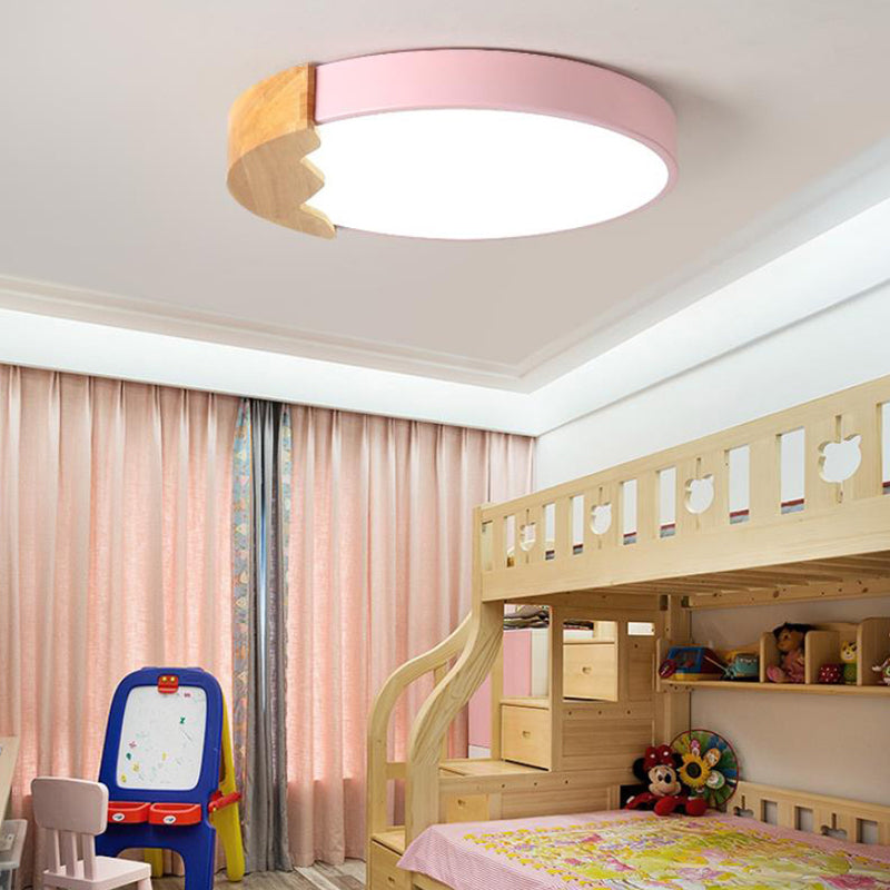 Circle Close to Lampada da soffitto Macaroon Metallo LED Rosa Montaggio ad incasso Illuminazione in luce calda/bianca, 12"/16"/19,5" W