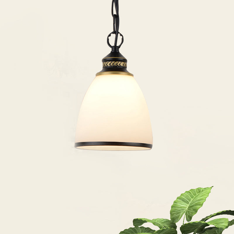 Single-Bulb Dome Pendant Lighting Factory Black/Brass Frosted Glass Hanging Light Fecture