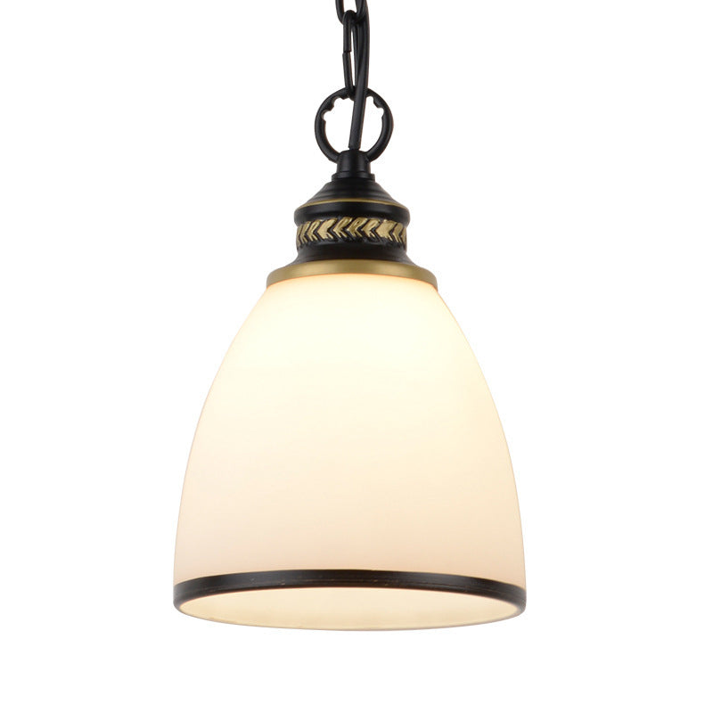 Single-Bulb Dome Pendant Lighting Factory Black/Brass Frosted Glass Hanging Light Fixture