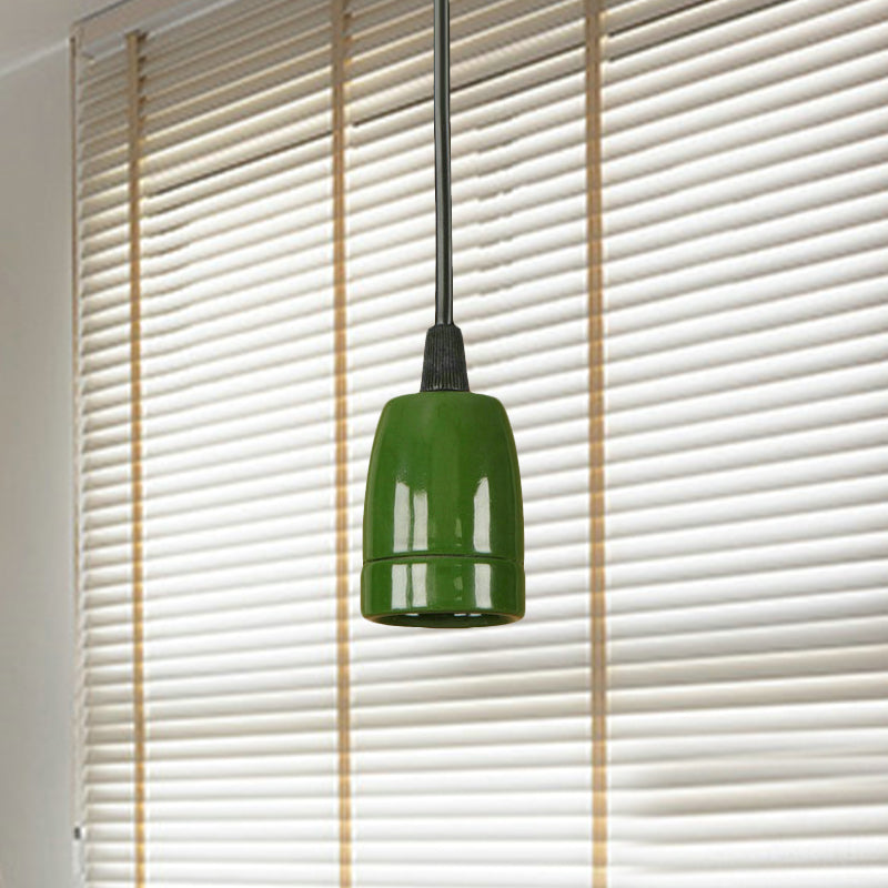 1 Kopf Mini Hanging Pendellicht mit verstellbarem Kabelretro -Stil Schwarz/Rot -Keramikdecke Hängende Licht