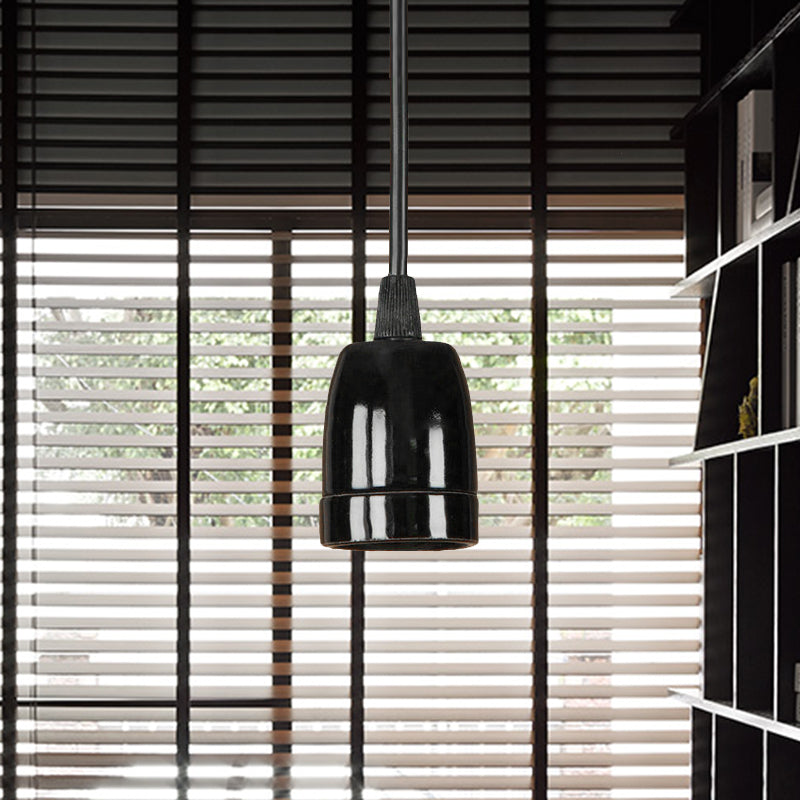 1 Kopf Mini Hanging Pendellicht mit verstellbarem Kabelretro -Stil Schwarz/Rot -Keramikdecke Hängende Licht