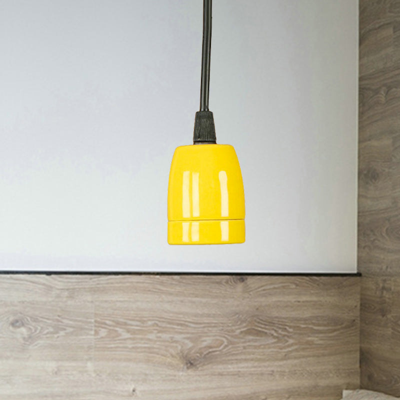 1 hoofd mini hangend hanglamp met verstelbaar snoer retro stijl zwart/rood keramisch plafond hanglicht