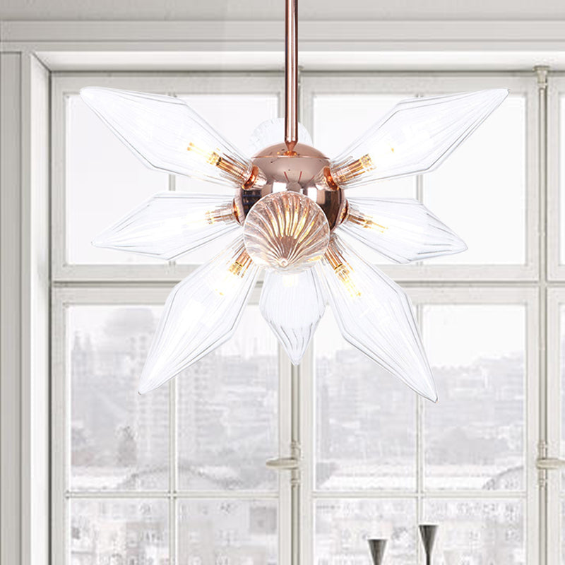 Sputnik Living Room Hanging Fixture Factory Clear/Amber Glass 9/12/15 Bulbs Brass/Copper Chandelier Lighting Fixture