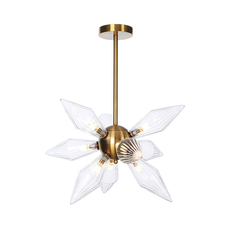 Sputnik Living Room Hanging Fixture Factory Clear/Amber Glass 9/12/15 Bulbs Brass/Copper Chandelier Lighting Fixture