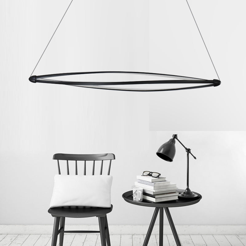 Kit de lampe suspendue en spirale Pendentif à plafond noir à LED moderne dans la lumière chaude / blanc / naturel