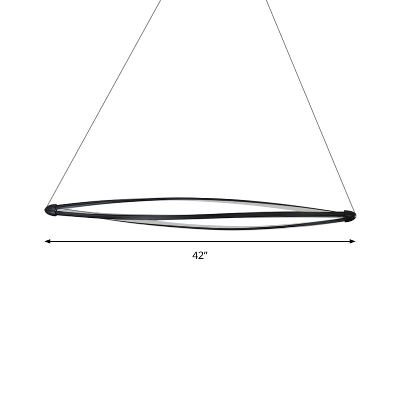 Spiral Hanging Lamp Kit Modern Acrylic LED Black/White Ceiling Pendant in Warm/White/Natural Light