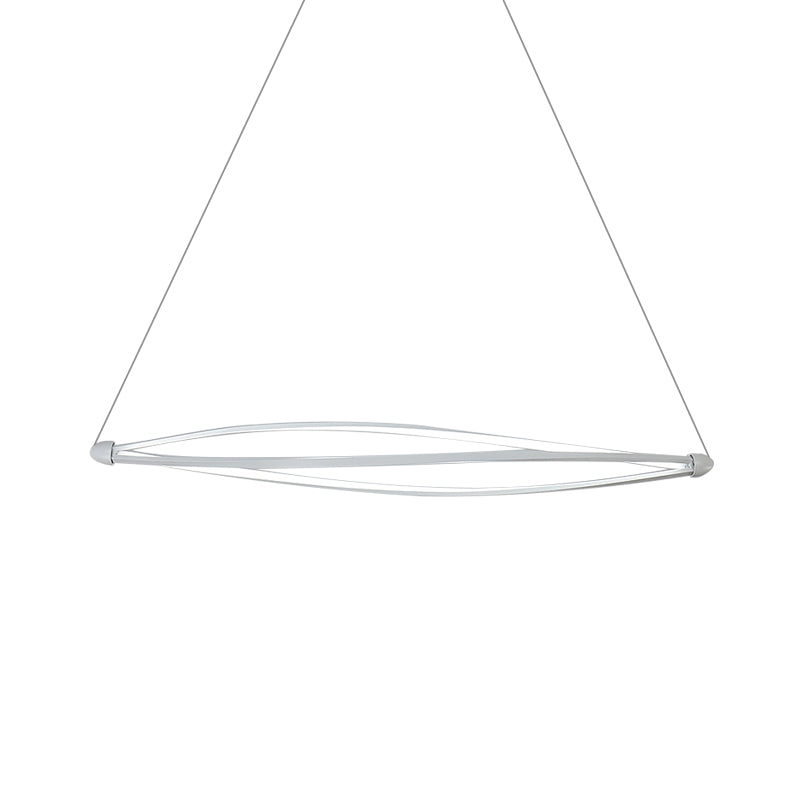 Spiral Hanging Lamp Kit Modern Acrylic LED Black/White Ceiling Pendant in Warm/White/Natural Light