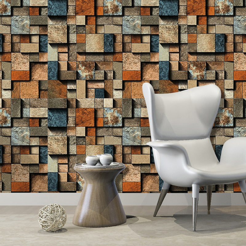 Color-Block Brick Wallpaper Waterproofing Industrial Living Room Wall Decoration