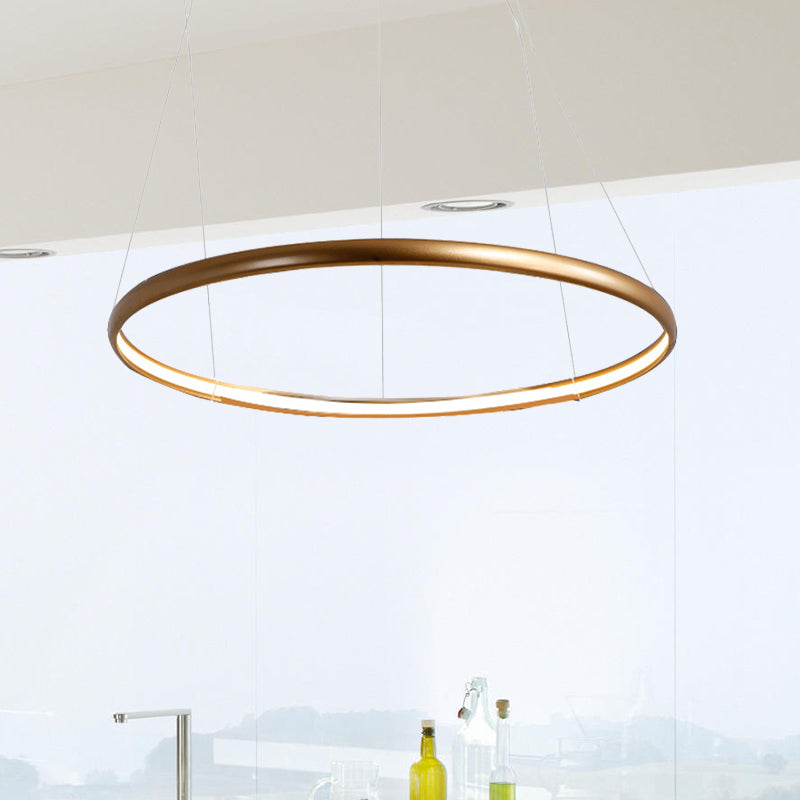 Black/Brown/Gold Orbit LED Ceiling Light Modernism 1/2/3-Light Acrylic Chandelier in Warm/White/Natural Light