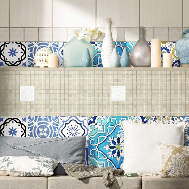 Blue-Purple Quatrefoil Wallpaper Panels Peel and Paste Wall Covering for Accent Wall