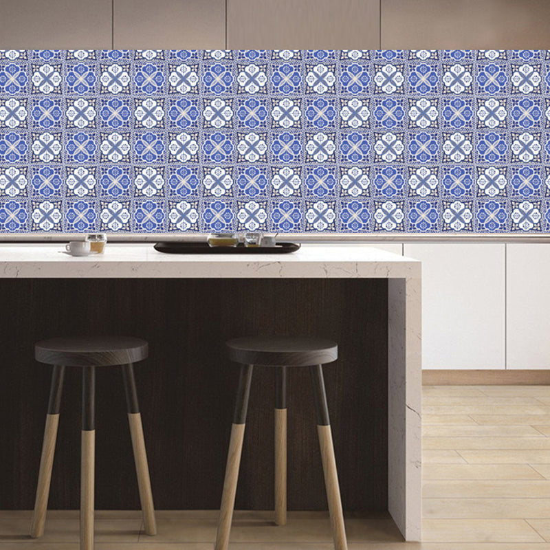 Blue Clover Wallpaper Panel Set Peel and Stick Boho Chic Dining Room Wall Decoration