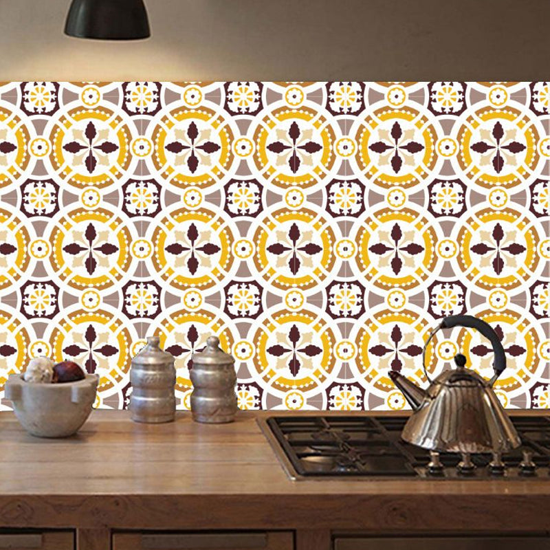 Seamless Circle Pattern Wallpaper Panel Boho Self-Adhesive Kitchen Wall Art, 8.6-sq ft