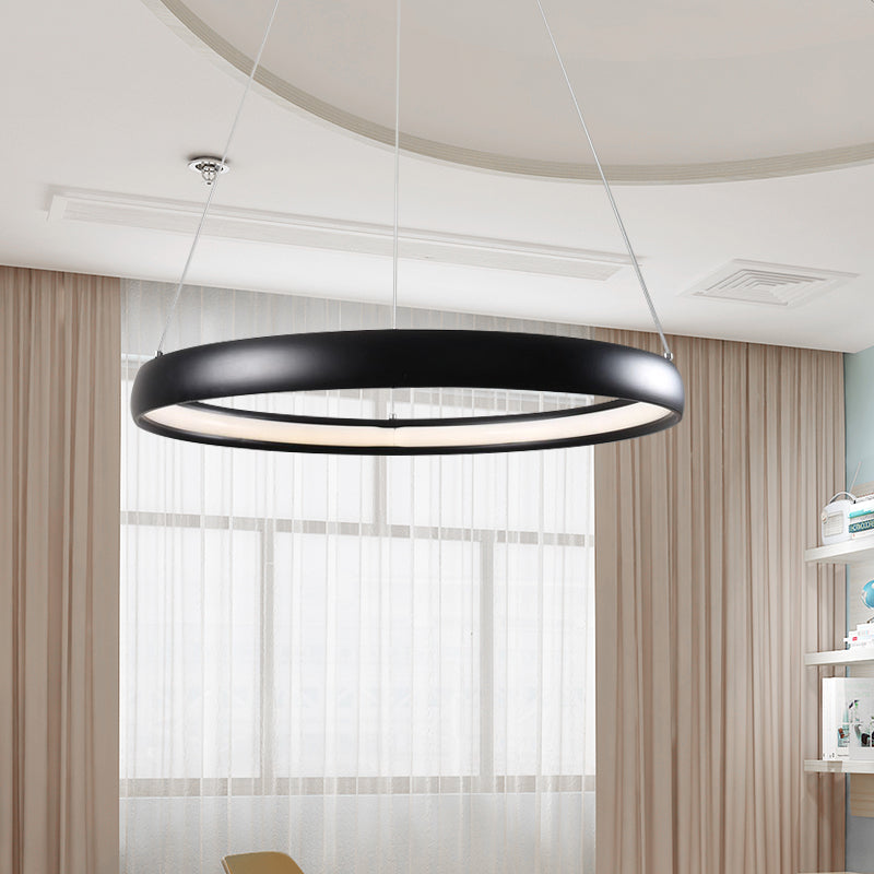 Black/Brown/Gold Orbit LED Ceiling Light Modernism 1/2/3-Light Acrylic Chandelier in Warm/White/Natural Light