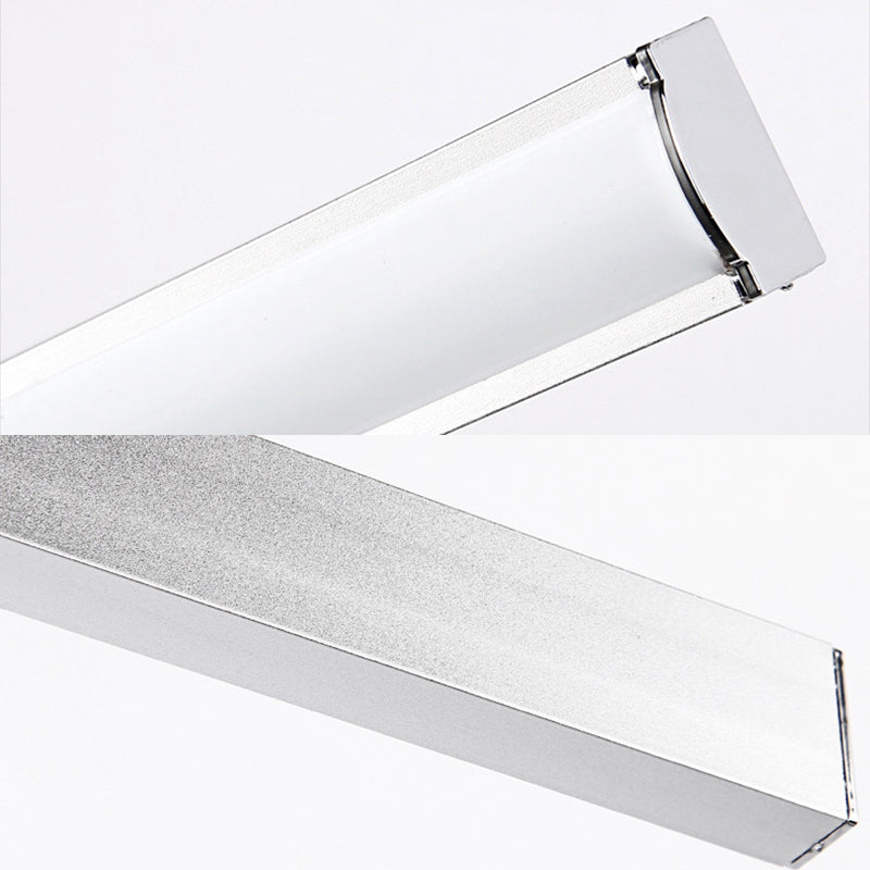 Iluminación de tocador de rectángulo de aluminio Estilo simple 19 "/23" Ancho LED LED de pared LED en cromo, luz cálida/blanca