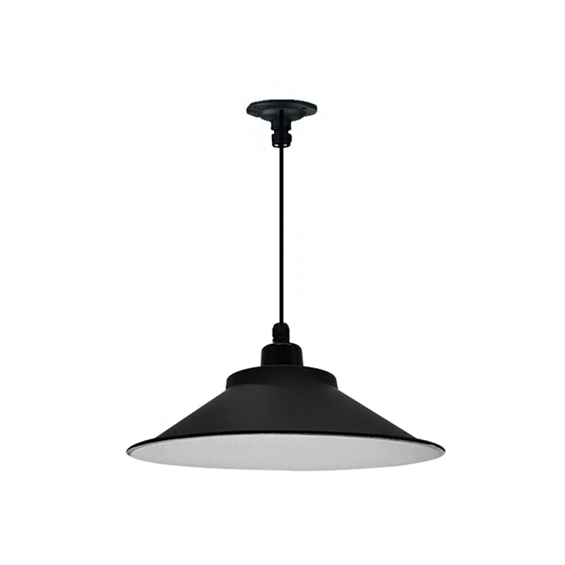 12"/14" Dia 1 Head Hanging Ceiling Light with Cone Shade Metal Industrial Indoor Pendant Light in Black