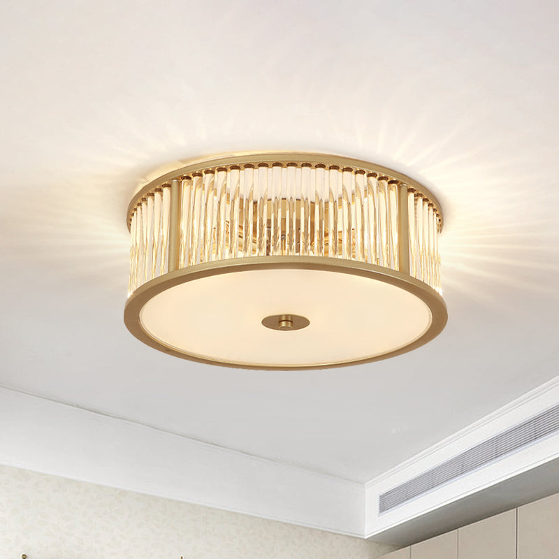 12"/16" Lampadine moderne da 3/4 di larghezza, montaggio a incasso con paralume in cristallo trasparente, tamburo nero/oro vicino all'illuminazione a soffitto